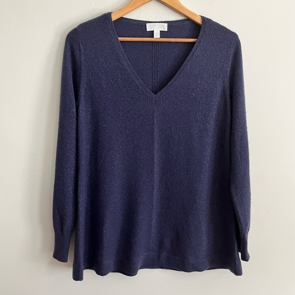 The White Label The White Company Cashmere Metallic Shimmer A line Sweater - Picture 1 of 7